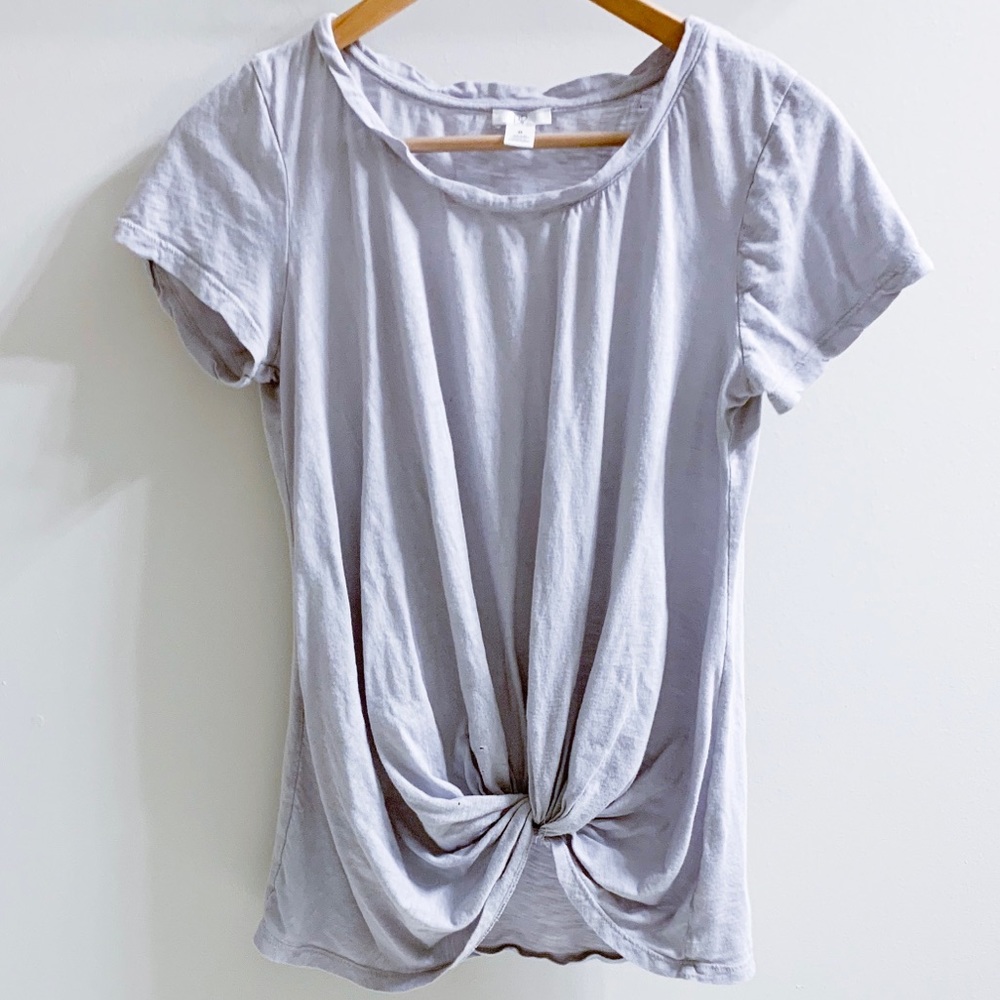 Gray/blue Twist Front Tee